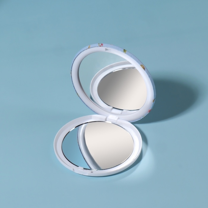 Зеркало складное &laquo;Цветы&raquo;, d = 7,5 см, с увеличением, рисунок МИКС