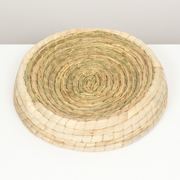 Экологичный лежак для животных (хлопок+рогоз),  40 см, белая