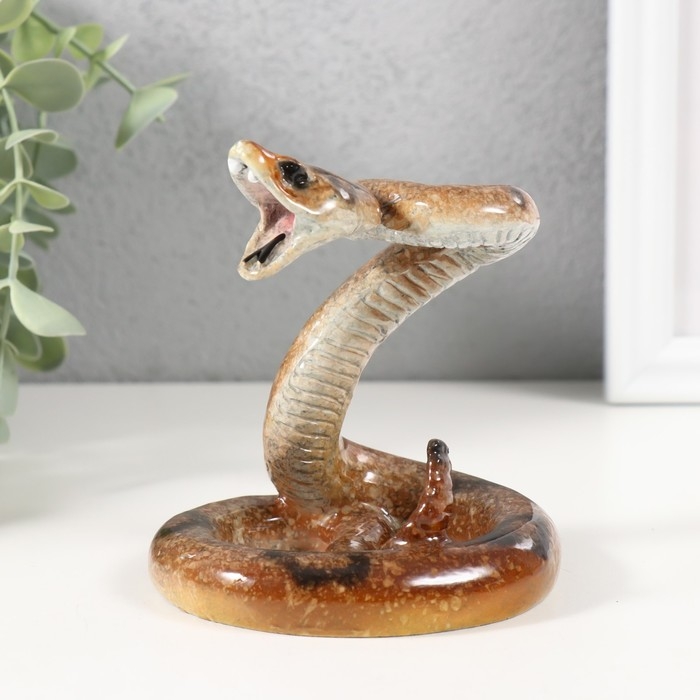 Сувенир полистоун лак "Гремучая змея" 9,8х9,2х10,5 см