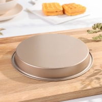 Форма для выпечки Доляна &laquo;Круг. Золото&raquo;, d=20 см, антипригарное покрытие, цвет коричневый