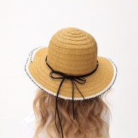 Шляпа для девочки MINAKU "Куколка", размер 50, цвет бежевый Шляпа для девочки MINAKU "Куколка", размер 50, цвет бежевый