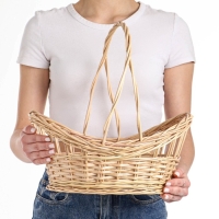 Корзина &laquo;Ажурная весна&raquo;, дно: 26&times;21 верх:35&times;26, H=11/18/35 см, ручное плетение, ива