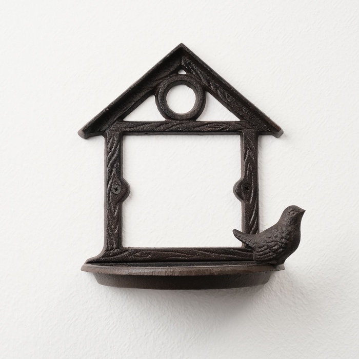Сувенир чугун подставка "Птичка у домика" 19,5х10,5х20 см