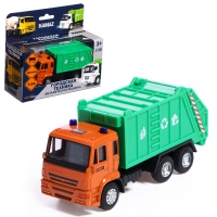 Грузовик металлический &laquo;КАМАЗ. Мусоровоз&raquo;, инерционный, 1:54, цвет зелёный