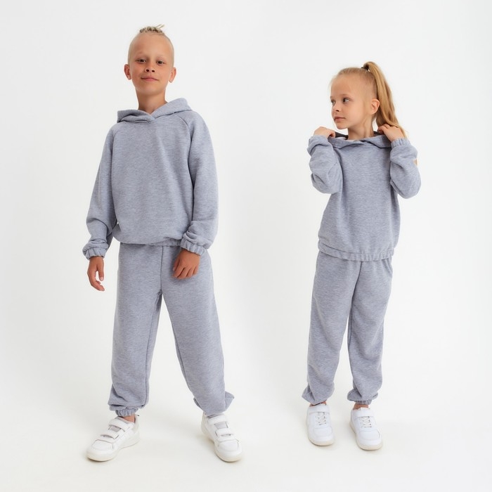 Костюм детский (худи, брюки) MINAKU цвет светло-серый меланж, рост 122 Костюм детский (худи, брюки) MINAKU цвет светло-серый меланж, рост 122