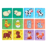 Мемо-игра: развивающие наклейки - присоски многоразовые для игры в ванной &laquo;Мамы и малыши&raquo;, найди пару, 6 пар, 12 стикеров EVA, Крошка Я