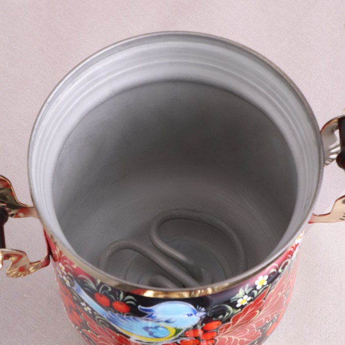 Набор &laquo;Рябина&raquo;, 3 предмета, самовар 3 л, заварочный чайник 0,7 л, поднос