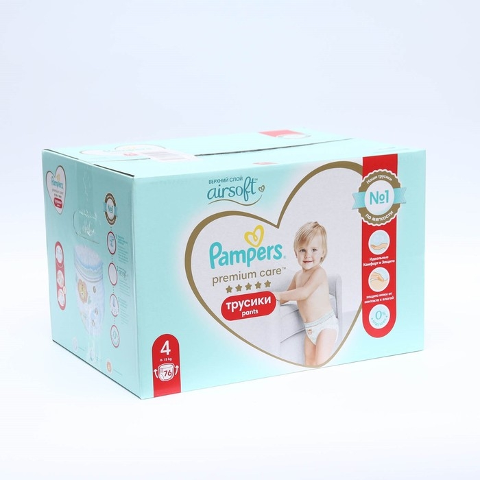Подгузники-трусики Pampers Premium Care, 9-15 кг, 76 шт. Подгузники-трусики Pampers Premium Care, 9-15 кг, 76 шт.