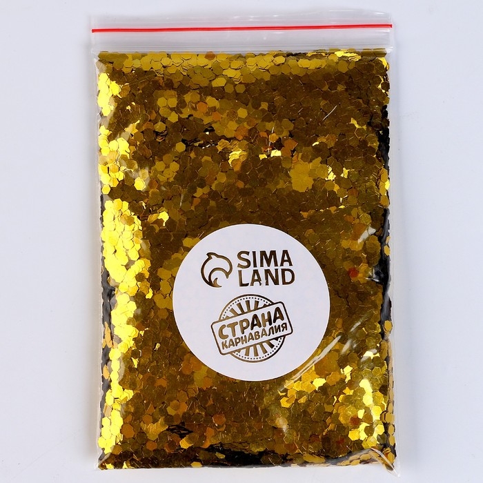 Наполнитель для шара &laquo;Конфетти шестиугольник&raquo;, 4 мм, цвет золотой, 100 г