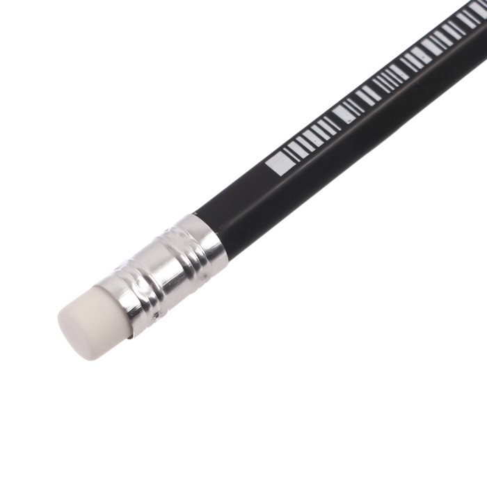 Набор чернографитных карандашей с ластиком 4 штуки ErichKrause Набор чернографитных карандашей с ластиком 4 штуки ErichKrause "Jet Black", HB, грифель d=2.2 мм, дерево, шестигранных в пакете, чёрный корпус