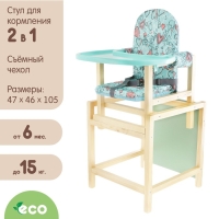 Стульчик для кормления &laquo;СТД-07&raquo;, трансформер, цвет бирюзовый (бирюзовая столешница)