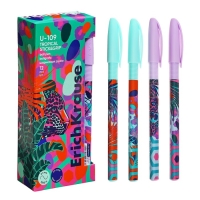 Ручка шариковая ErichKrause U-109 Stick&Grip Tropical, узел 1.0 мм, чернила синие, резиновый держатель, длина линии письма 1000 метров Ручка шариковая ErichKrause U-109 Stick&Grip Tropical, узел 1.0 мм, чернила синие, резиновый держатель, длина линии письма 1000 метров