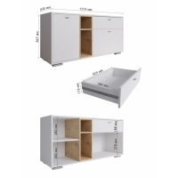 Комод Ланс, 1314х430х647, Графит/Дуб бунратти