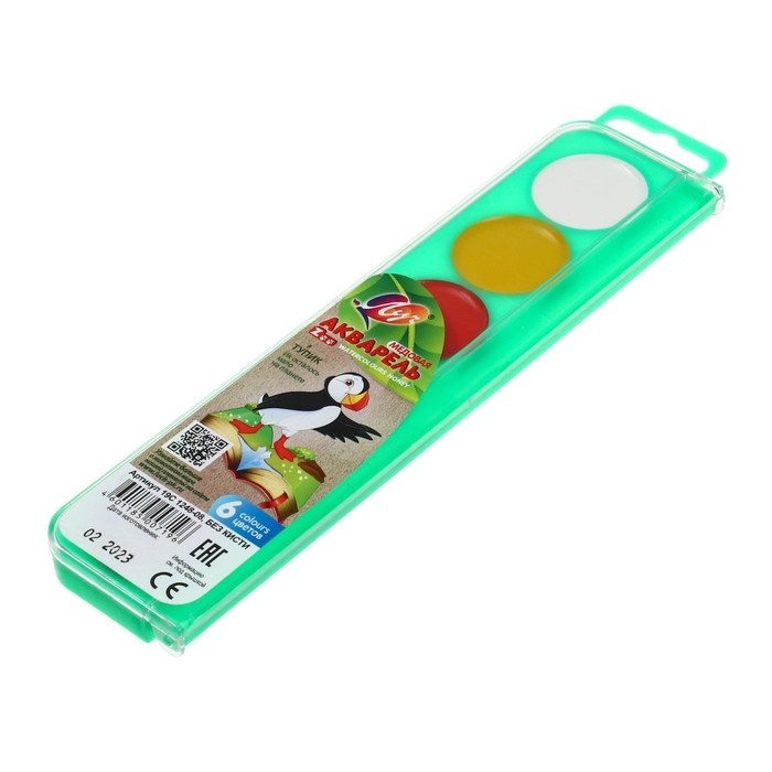 Акварель "Луч" ZOO, 6 цветов, без кисти