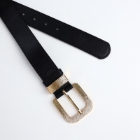 Ремень женский, ширина 3 см, пряжка металл, цвет чёрный Ремень женский, ширина 3 см, пряжка металл, цвет чёрный