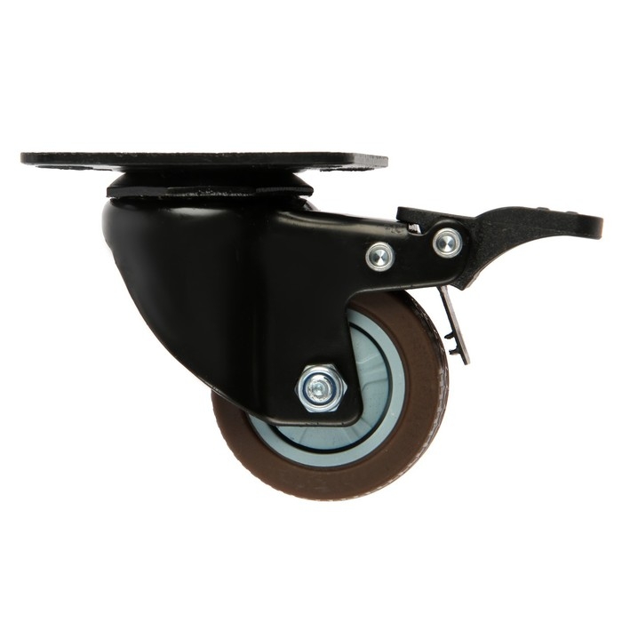 Колесо мебельное CAPPIO d=50,на площадке,со стопором,поворотное, покрытие TPR Колесо мебельное CAPPIO d=50,на площадке,со стопором,поворотное, покрытие TPR