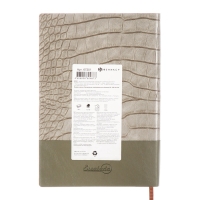 Ежедневник недатир А5 160л ESCALADA, мяг обл, иск кож, тис ф, ляс, кр бл 70г/м2, зелёный