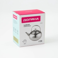 Заварочный чайник Доляна &laquo;Гретель&raquo;, 1,6 л, металлическое сито, нержавеющая сталь, хромированный