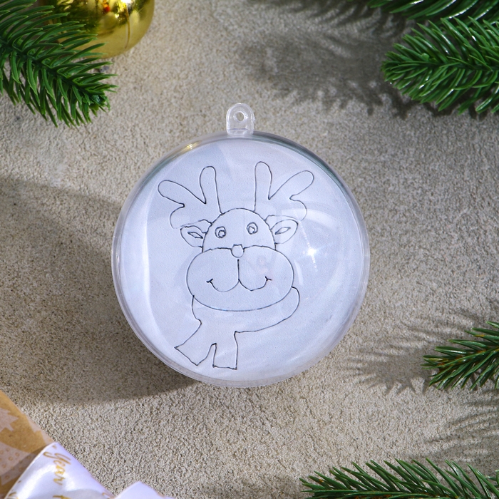 Ёлочное украшение под раскраску «Олень» размер: 8 см; 2 шт., кисть Ёлочное украшение под раскраску «Олень» размер: 8 см; 2 шт., кисть