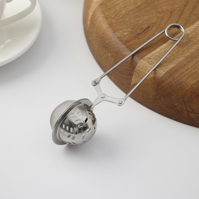 Ситечко для чая Доляна &laquo;Ёлочка&raquo;, 16,5 см, цвет серебристый