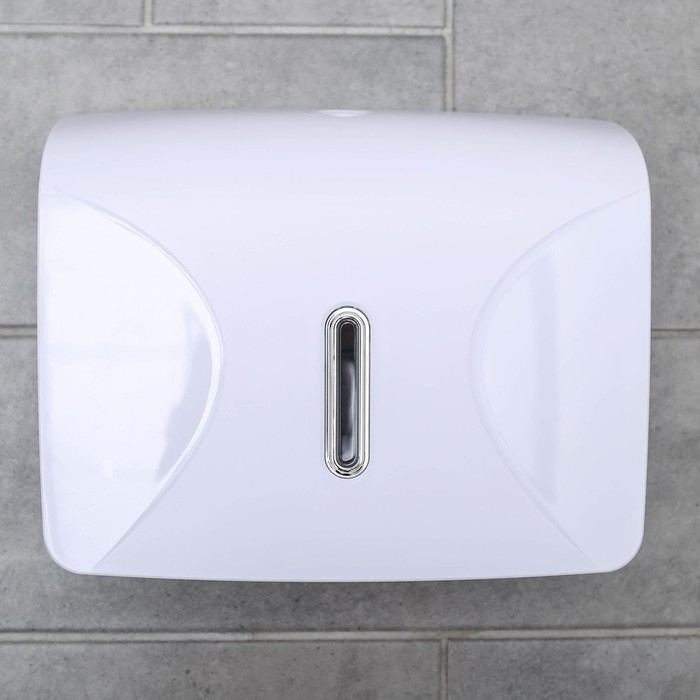 Диспенсер для бумажных полотенец в листах, пластик, 21,5&times;9&times;26,5 см, цвет белый