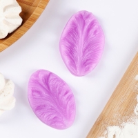 Молд &laquo;Лист тропических растений&raquo;, силикон, 2 шт, 6,5&times;4&times;2,3 см, цвет МИКС