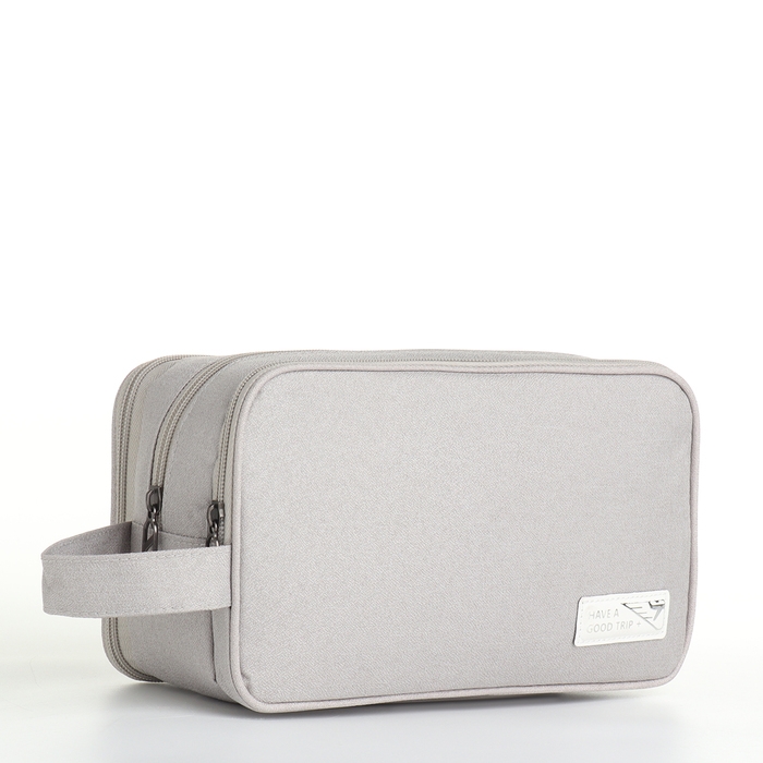 Косметичка на молниях, цвет серый Косметичка на молниях, цвет серый