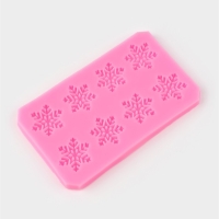 Молд новогодний &laquo;Снегопад&raquo;, силикон, 11&times;6,8&times;0,6 см, цвет розовый