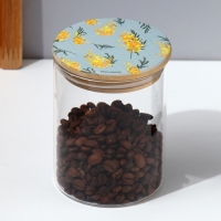 Банка для хранения сыпучих продуктов и круп &laquo;Нежная мимоза&raquo;, 450 мл