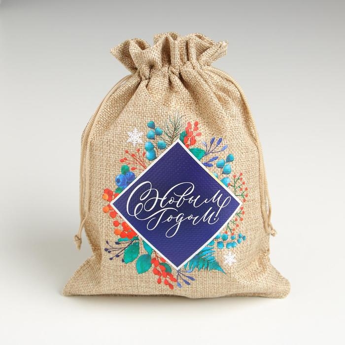 Мешок с термонаклейкой «С Новым Годом», 16 х 24 см +/- 1.5 см, Новый год Мешок с термонаклейкой «С Новым Годом», 16 х 24 см +/- 1.5 см, Новый год