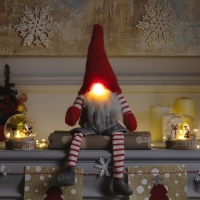 Светодиодная фигура &laquo;Гном с бородой&raquo; 14 &times; 47 &times; 9 см, текстиль, батарейки AG10х3 (в комплекте), свечение тёплое белое