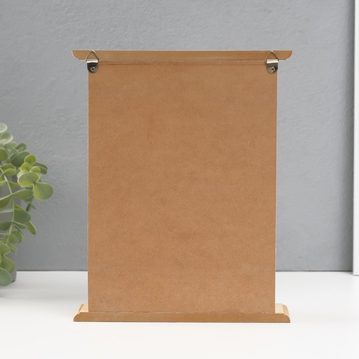 Ключница дерево 6 крючков "Белые пальмовые листья" 25,5х20,5х6,5 см   МИКС