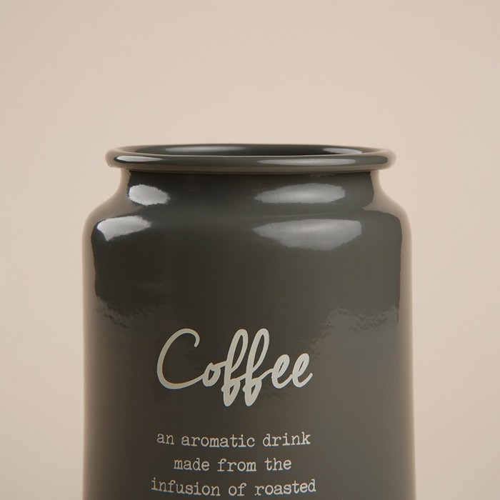 Банка для кофе SL Home, 9,5&times;14 см, цвет серый, с бамбуковой крышкой