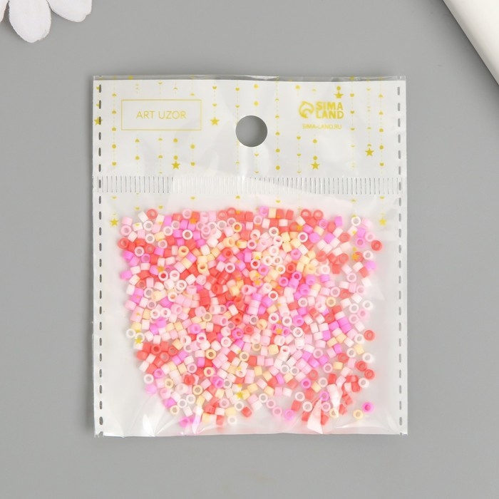 Бисер стекло 11/0 Бисер стекло 11/0 "Цилиндр. Оттенки розового" 10 г