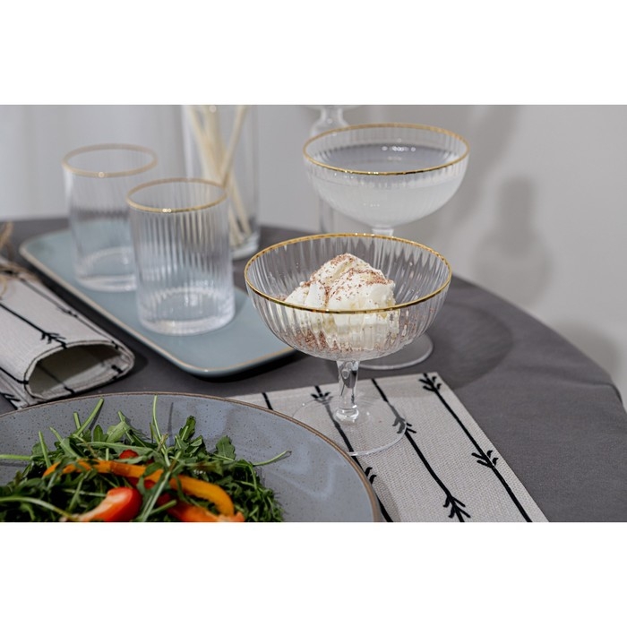 Бокал для коктейлей стеклянный Magistro &laquo;Орион&raquo;, 350 мл, 11,1&times;12,5 см, с золотой отводкой