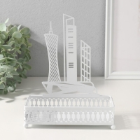 Подставка интерьерная металл "Город" белый 6,3х14,5х18,5 см Подставка интерьерная металл "Город" белый 6,3х14,5х18,5 см