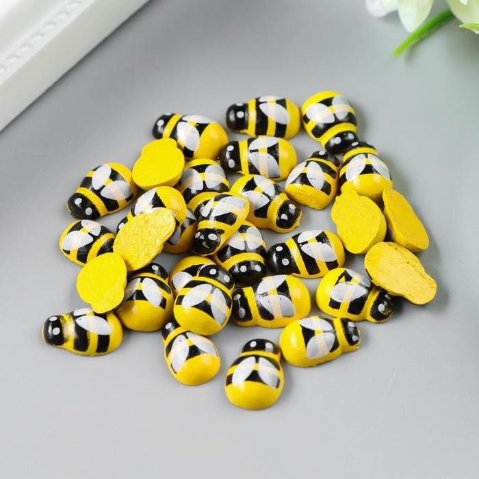 Декор для творчества дерево Декор для творчества дерево "Жёлтая пчёлка" набор 30 шт 0,9х1,3 см