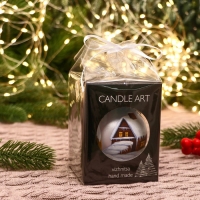 Ёлочный шар d-8 см "Зимняя деревушка" ручная роспись, микс Ёлочный шар d-8 см "Зимняя деревушка" ручная роспись, микс