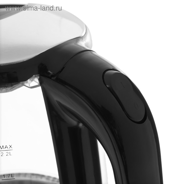 Чайник электрический Sakura SA-2722BK, стекло, 2.2 л, 1800 Вт, подсветка, серебристо-чёрный Чайник электрический Sakura SA-2722BK, стекло, 2.2 л, 1800 Вт, подсветка, серебристо-чёрный