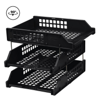 Набор лотков для бумаг горизонтальных Стамм STRONG, 3 штуки, на металлических стержнях, чёрный Набор лотков для бумаг горизонтальных Стамм STRONG, 3 штуки, на металлических стержнях, чёрный