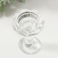 Подсвечник стекло на 1 свечу "Бутон на ножке" d=2 и 3,5см 6,7х6,7х10,5 см