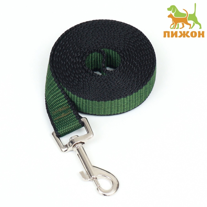 Поводок 2 м х 2 см, зелёно-черный Поводок 2 м х 2 см, зелёно-черный