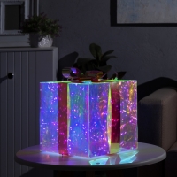 Светодиодная фигура &laquo;Подарок&raquo; 25 &times; 25 &times; 25 см, пластик, 220 В, свечение белое