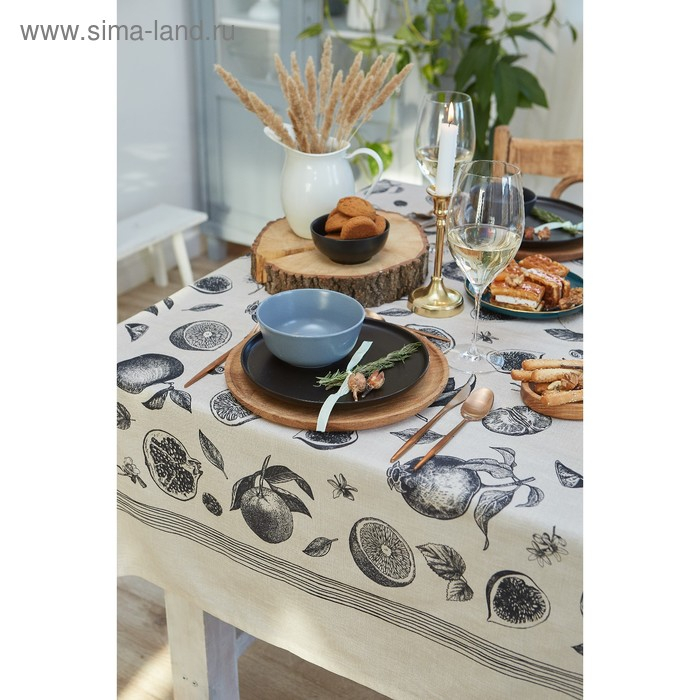 Скатерть Этель Healthy life 220х147 см, 100% хлопок, репс 210 г/м2 Скатерть Этель Healthy life 220х147 см, 100% хлопок, репс 210 г/м2