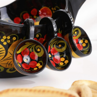 Братина &laquo;Лебедь&raquo;, 22&times;18&times;28 см, с ковшами 6 шт, хохлома