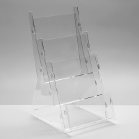 Подставка А5 на 3 отделения, 16&times;22&times;32 см, оргстекло 2 мм, В ЗАЩИТНОЙ ПЛЁНКЕ