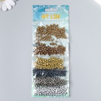 Бисер круглый размер 6/0 "Серебро, золото, бронза и чёрный" 6 цветов х 10 грамм Бисер круглый размер 6/0 "Серебро, золото, бронза и чёрный" 6 цветов х 10 грамм