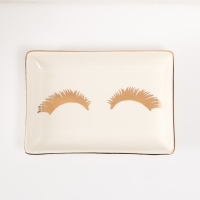 Сувенир керамика подставка под кольца "Ресницы" 14х9х1,6 см Сувенир керамика подставка под кольца "Ресницы" 14х9х1,6 см
