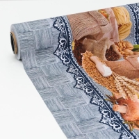 Клеёнка на стол на тканевой основе &laquo;Урожай&raquo;, ширина 137 см, рулон 20 м, толщина 0,22 мм