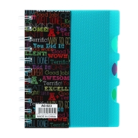 Блокнот на гребне А6, 100 листов, линия, обложка пластик, с разделителями "Граффити", МИКС Блокнот на гребне А6, 100 листов, линия, обложка пластик, с разделителями "Граффити", МИКС